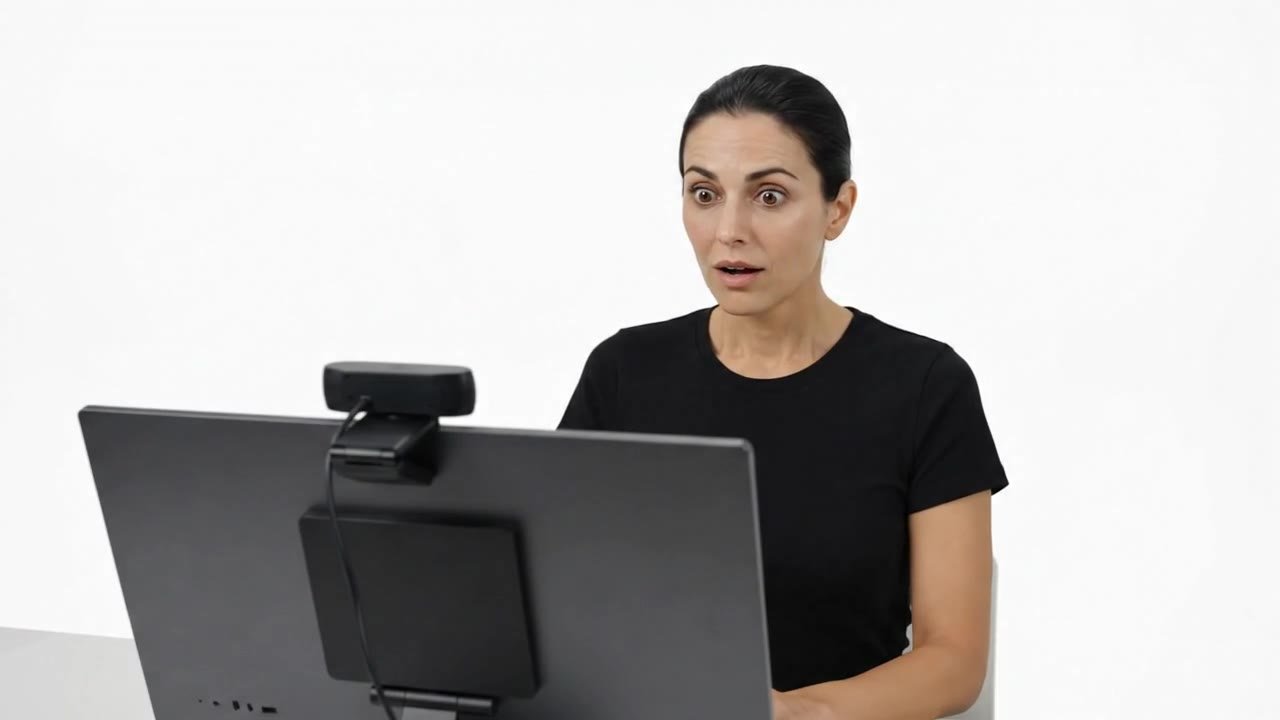 Participant in a remote neuromarketing session in front of their webcam